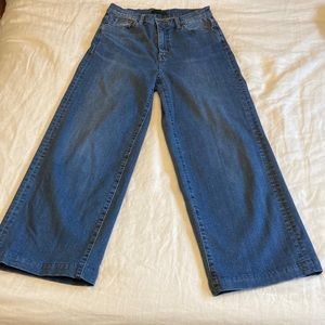 Uniqlo high waist wide leg medium wash jeans